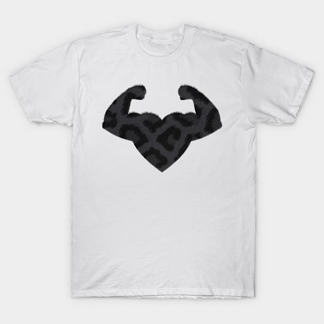 Flexing fitness heart T-Shirt by DrewskiDesignz